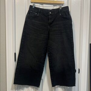 Boden Black Straight-Leg Jeans with Raw Hem